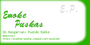 emoke puskas business card