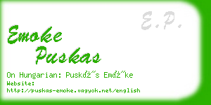 emoke puskas business card
